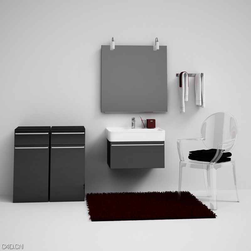 卫生间设施3D模型(浴柜、台盆等) CGAxis Bathroom Set 01 - C4D之家 - 001_9.jpg