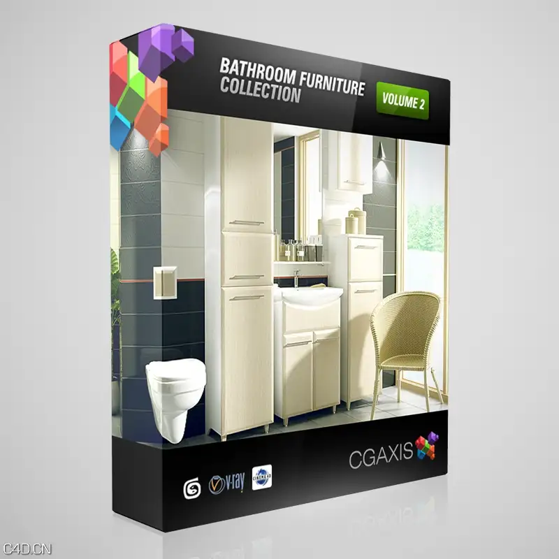 卫浴物品3D模型合集 CGAxis Models Volume 2: Bathrooms - C4D之家 - BOX2.jpg