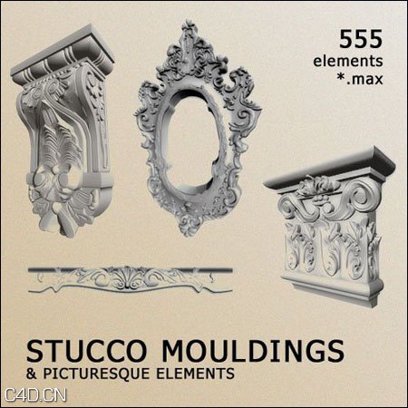 欧式雕花3D模型合集 3D Models – Decorative Items Stucco Mouldinds