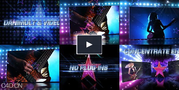 AE模板－闪光灯五角星摇滚时尚 VideoHive Star Dances Promo