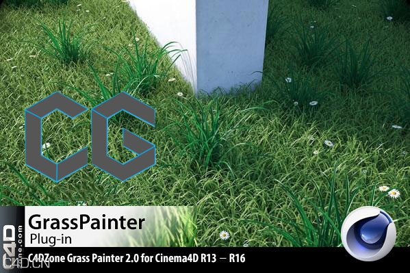 C4D草丛绘制插件 C4DZone Grass Painter 2.0 for Cinema4D R13－R16 - C4D之家 - Crasspainter.jpg