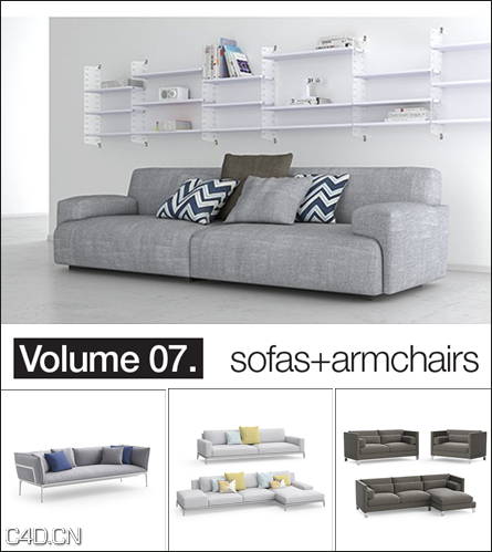 沙发+扶手椅3D模型 Vol.07 Sofas+armchairs - C4D之家 - fff1bcbeba102c970500b18ae438b9e1.png
