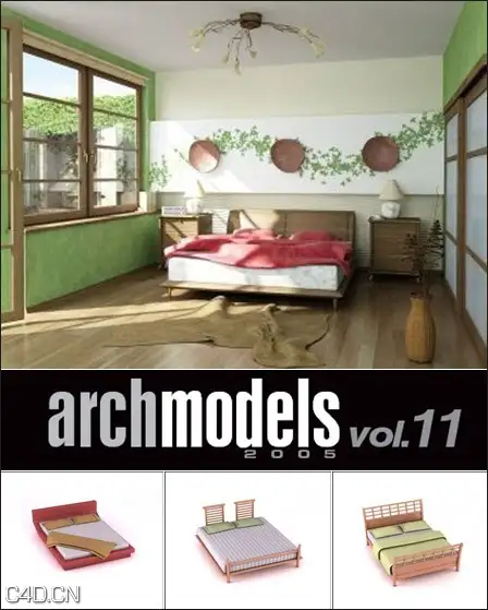 室内家具模型-床C4D模型 Evermotion – Archmodels vol. 11 (C4D)