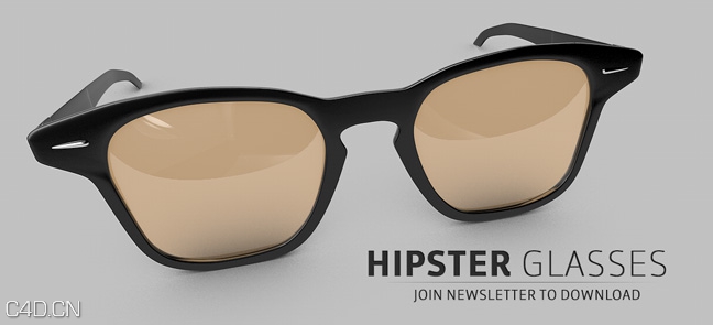 黑框眼镜3D模型 C4D Hipster Glasses - C4D之家 - Free-C4D-Model-3D-Hipster-Glasses.jpg