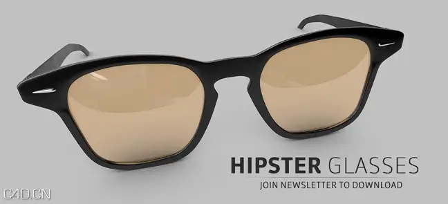 黑框眼镜3D模型 C4D Hipster Glasses - C4D之家 - Free-C4D-Model-3D-Hipster-Glasses.jpg