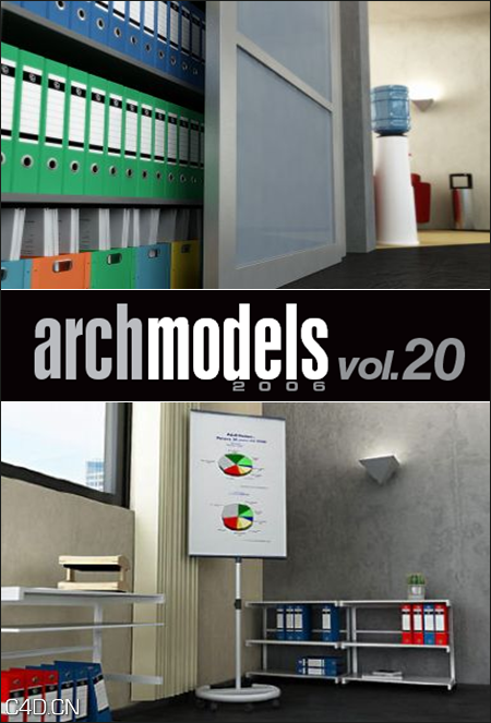 办公室设施3D模型 Evermotion – Archmodels vol. 20 (C4D)