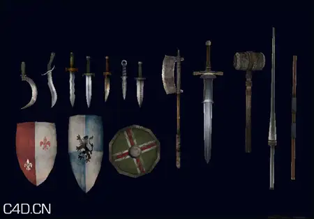 古代战争兵器3D模型 Tridinaut Medieval Weapons Pack
