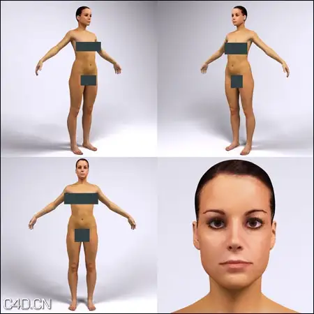 高精度女性人体3D模型 Janna Digital Double from IR-MODELS MAX 2009 Mental Ray
