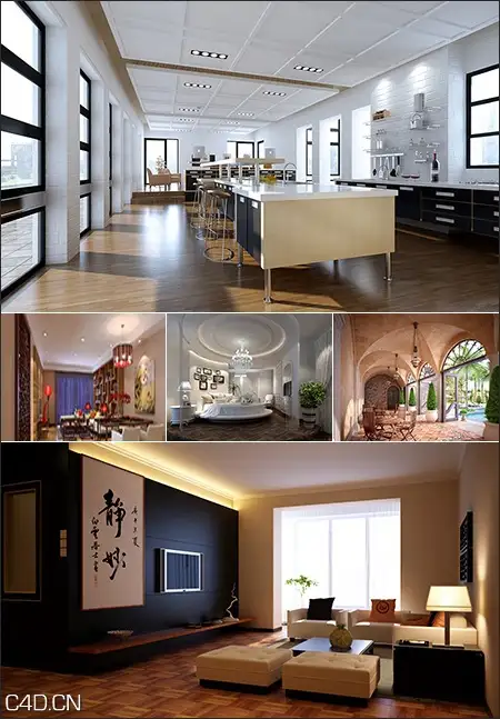 豪华套房场景3D模型（max）Scene of Luxury House - C4D之家 - 226530dc1587c8e55248c212f5594bbb.jpg