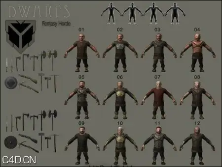 unity模型-矮人部落：Fantasy Horde Dwarfs