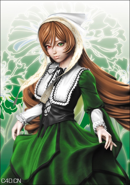 动漫人物：蔷薇少女3D模型：Rozen Maiden – Suiseiseki - C4D之家 - 420caa3eb631753e460f7245fedcab9a.jpeg
