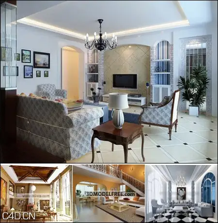 室内模型-客厅3D模型合集（MAX）Livingroom in Mediterranean Style - C4D之家 - 294db6f14515e06217690923707e2a77.jpg
