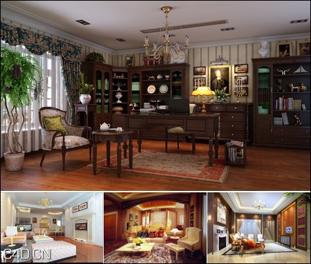 欧式客厅3D模型（MAX） European Living Room