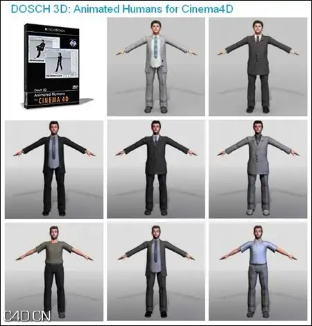 C4D人物模型合集（动画绑定）DOSCH DESIGN – 3D: Animated Humans for Cinema4D - C4D之家 - ce0a72f69682ad2a3a6fe64c4b1999fc.jpg