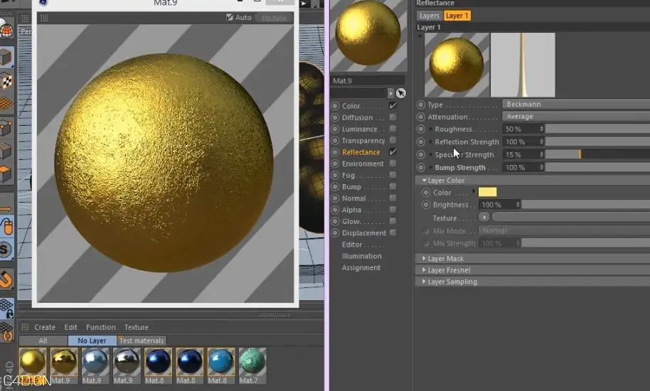 c4d r16反射材质调节教程 Cinema 4d R16 Explained Inside out
