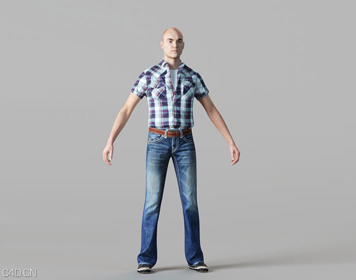C4D男人模型完整带贴图可渲染R16绑定骨骼 - C4D之家 - C4Dman.jpg