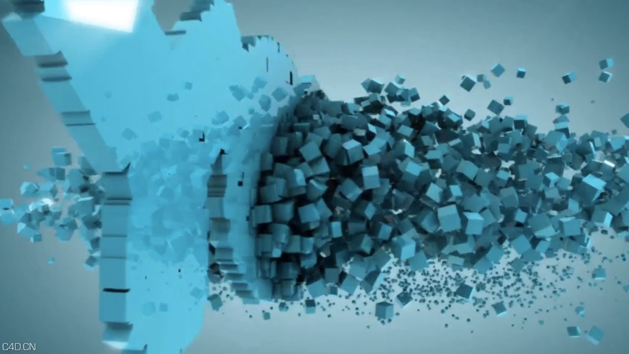 C4D方块变形汇聚成文字Logo教程 Cubes into Letters