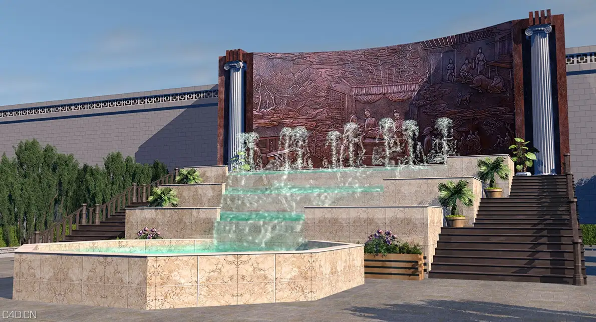 喷泉3D模型 Fountain for cinema4d - C4D之家 - over32.jpg