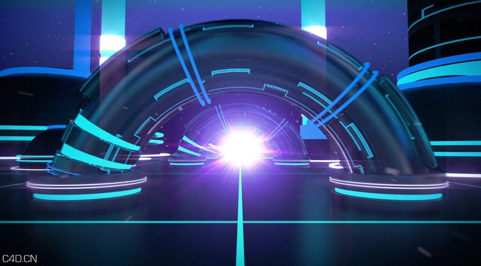 C4D工程文件-光环：purpcycle (loop)