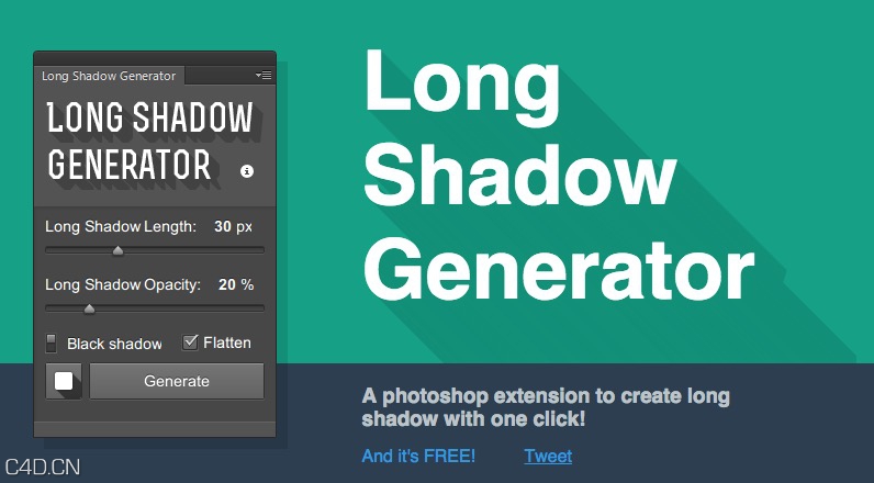 [PS扩展]长阴影扩展组件 Long Shadow Generator 2.0.0 7652b7 - C4D之家 - cinema4d_ 2014-10-24 10.50.57.jpg