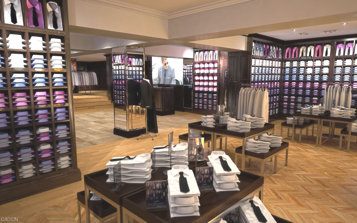 服饰专卖店设计效果图 TM Lewin – Jermyn Street, London. - C4D之家 - View_1_LO-RES.jpg