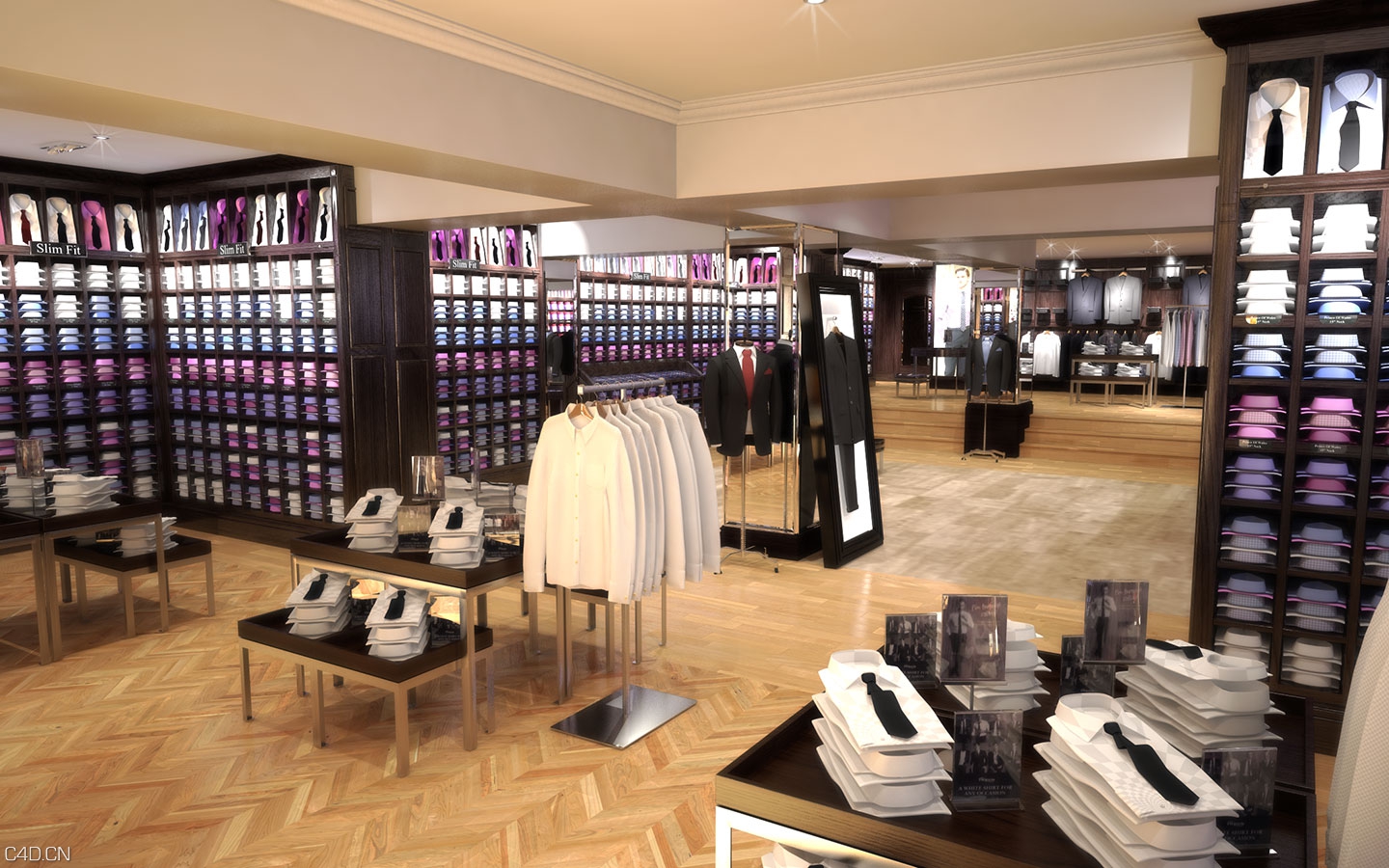 服饰专卖店设计效果图 TM Lewin – Jermyn Street, London. - C4D之家 - View_2_LO-RES.jpg