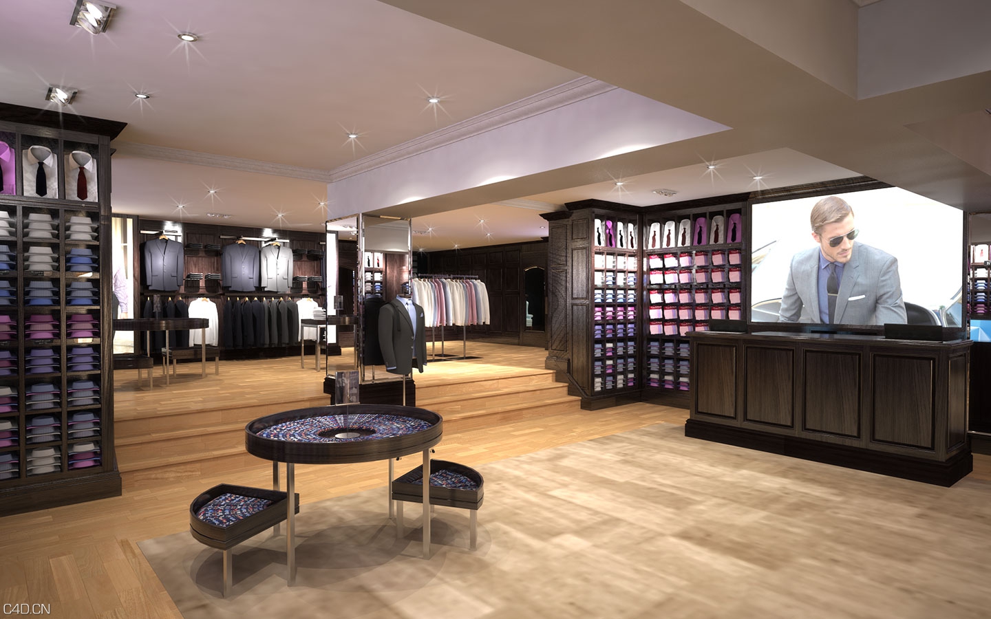 服饰专卖店设计效果图 TM Lewin – Jermyn Street, London. - C4D之家 - View_3_LO-RES.jpg
