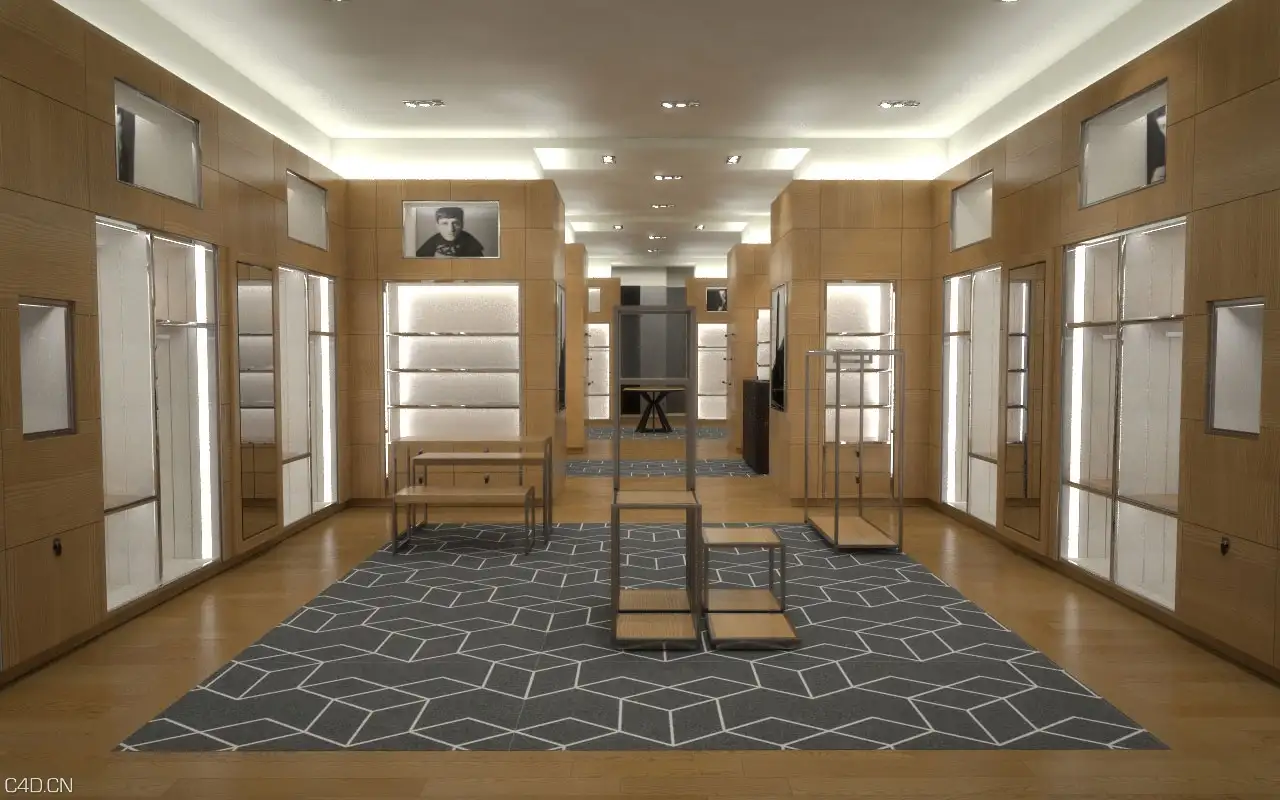 商铺设计渲染 Alfred Dunhill London - C4D之家 - View-1-with-Prints.jpg