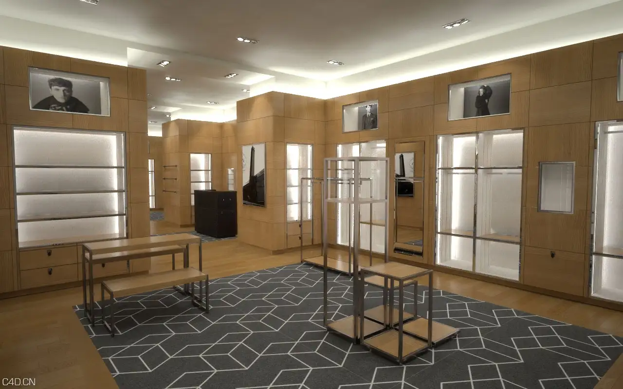 商铺设计渲染 Alfred Dunhill London - C4D之家 - View-2-with-Prints.jpg