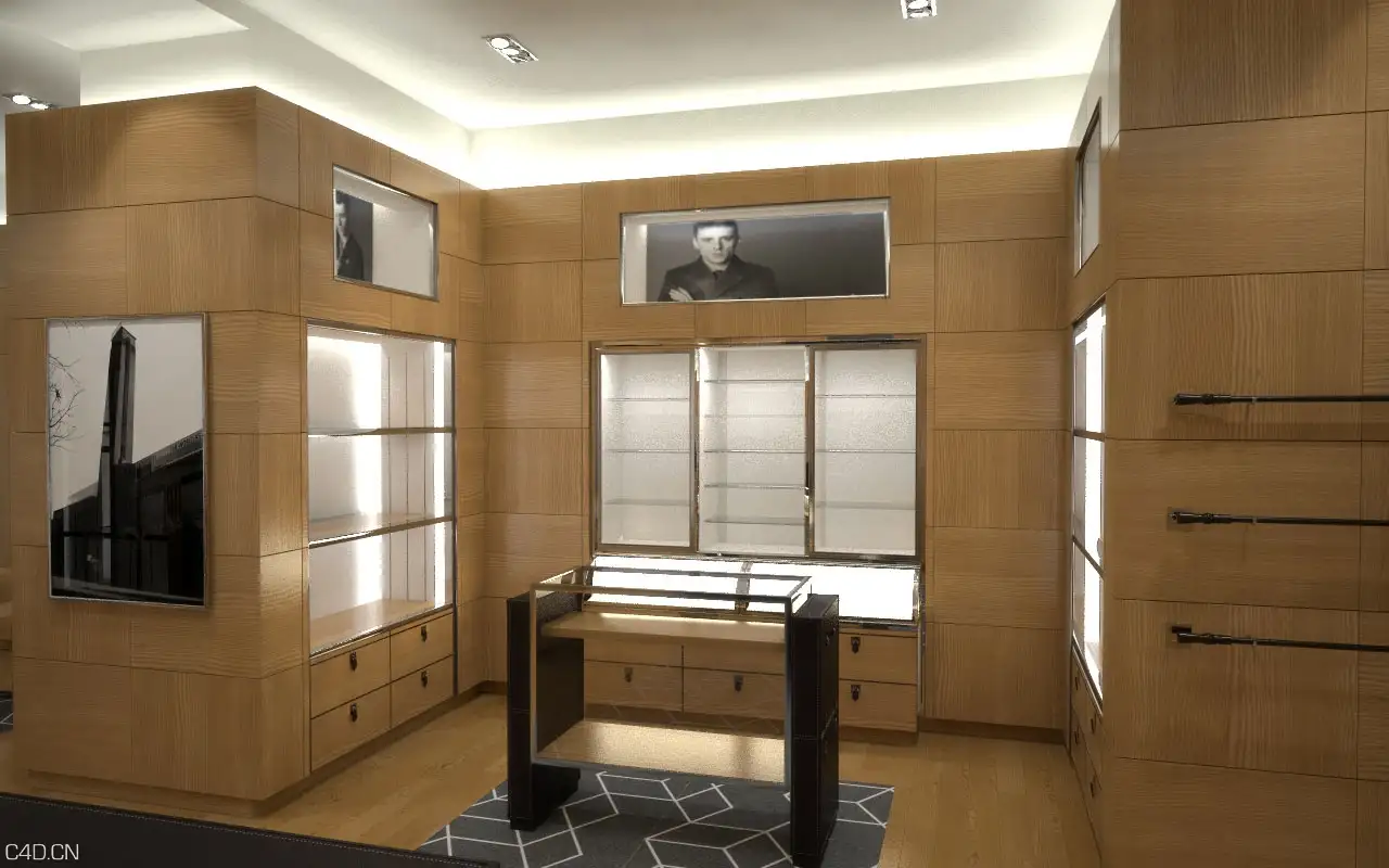 商铺设计渲染 Alfred Dunhill London - C4D之家 - View-3-with-Prints.jpg