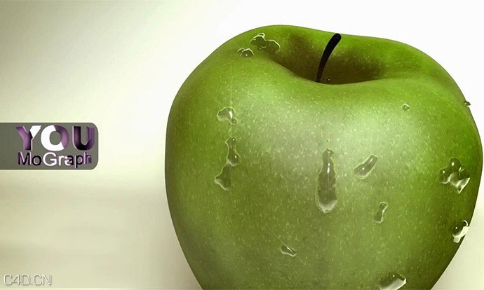 C4D苹果表面水珠Drops on Apple – Thinking particles - C4D之家 - Drops-on-Apple-Thinking-particles-in-Cinema-4D-Tutorial-12-Result18-39-51.jpg