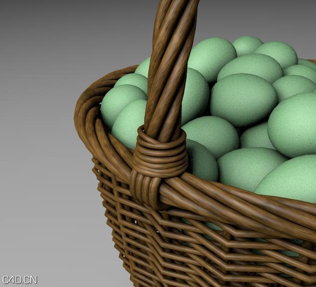 数字人C4D多边形建模课堂之十：鸡蛋和筐的建模