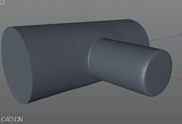 C4D多边形建模课堂之三：在圆柱上建圆柱和挖洞