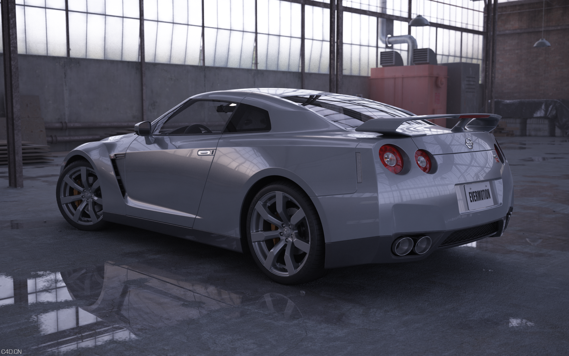 高精度模型：赛car日产GTR - C4D之家 - 03—背面.png