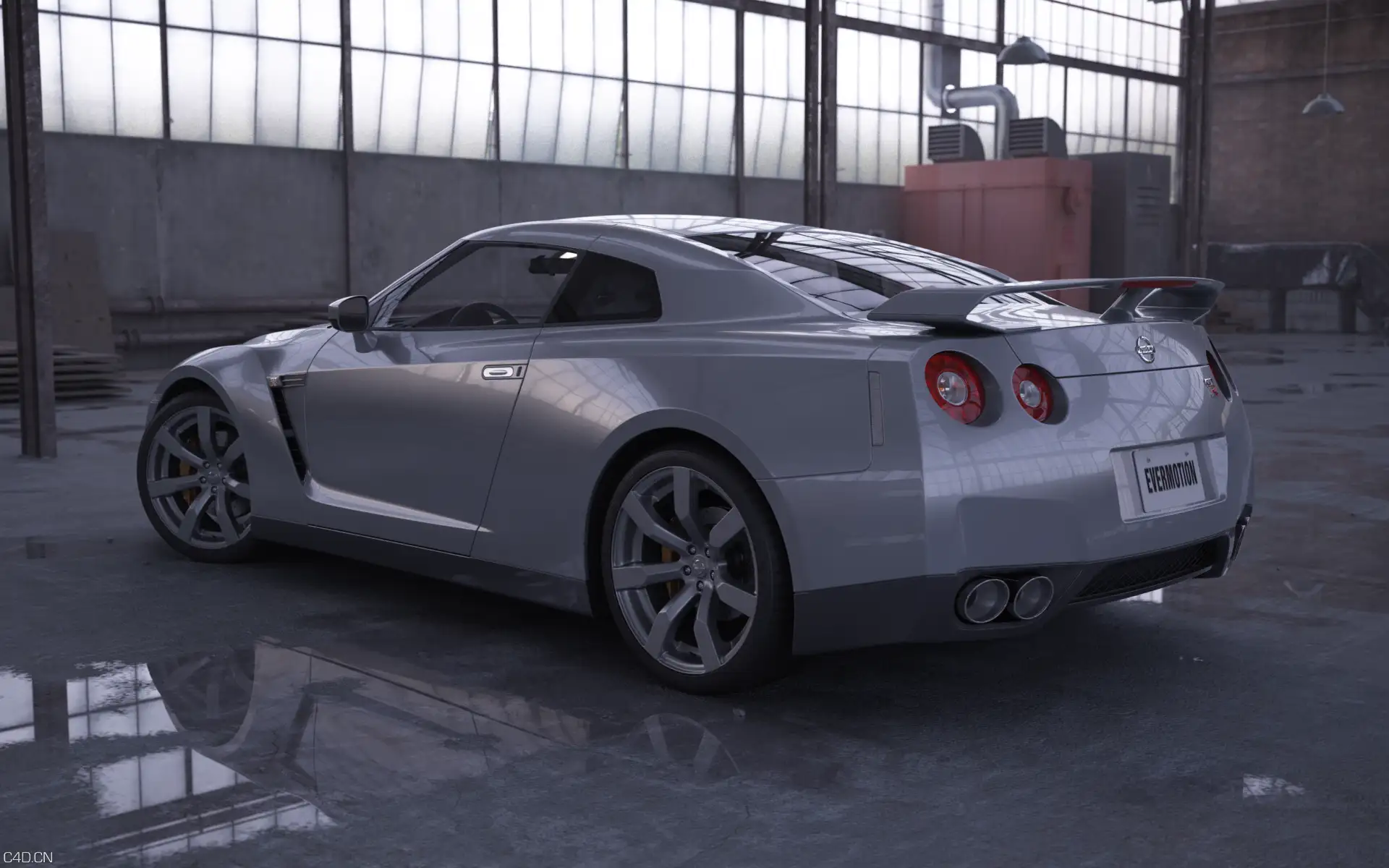 高精度模型：赛car日产GTR - C4D之家 - 03—背面.png