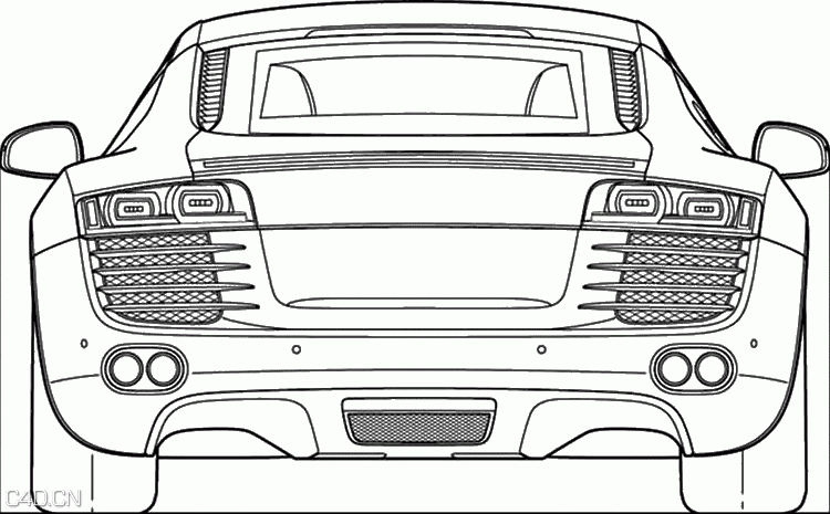 C4D模型实例课堂 奥迪R8 - C4D之家 - audi-r8-B.gif