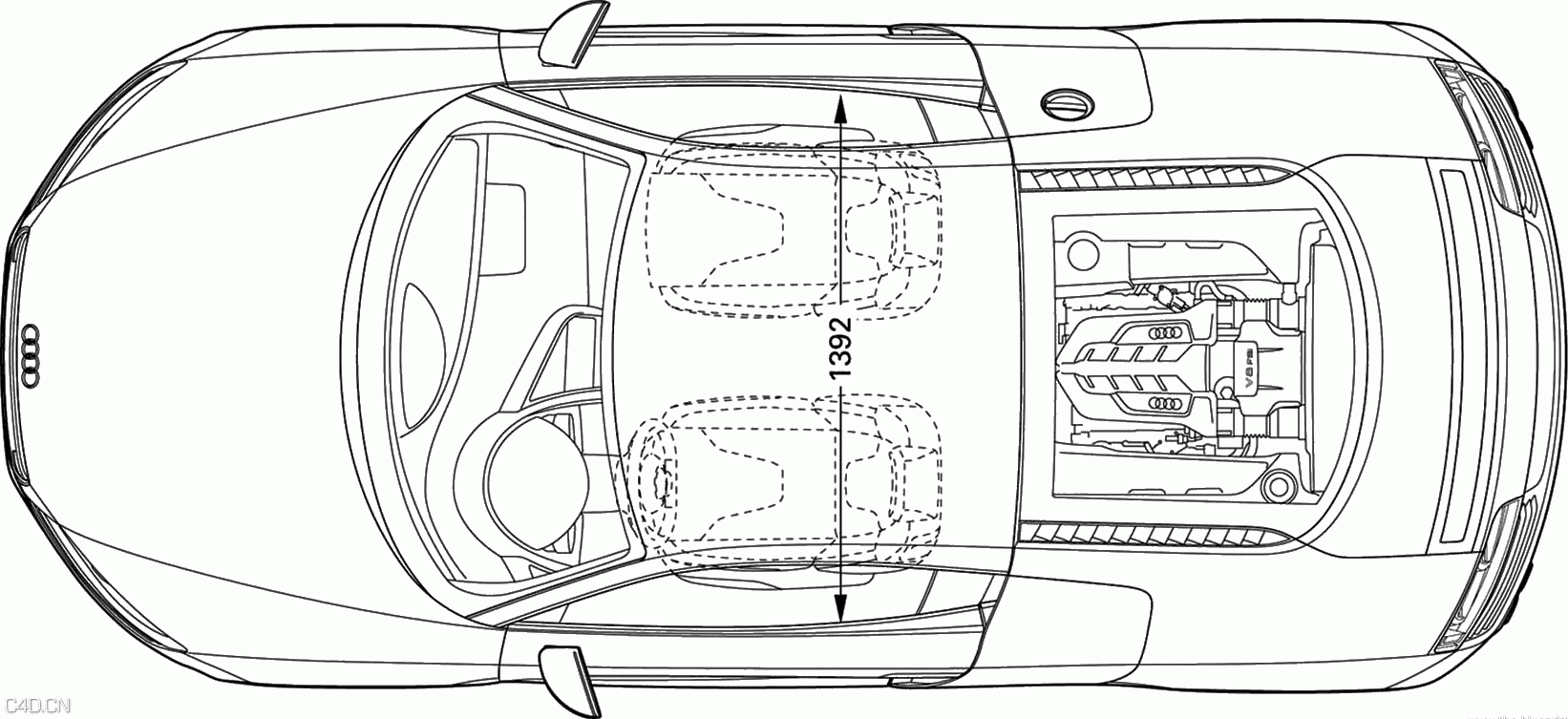C4D模型实例课堂 奥迪R8 - C4D之家 - audi-r8-t.gif