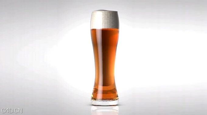 C4D啤酒杯写实渲染视频教程 Beer rendering tutorial CINEMA 4D