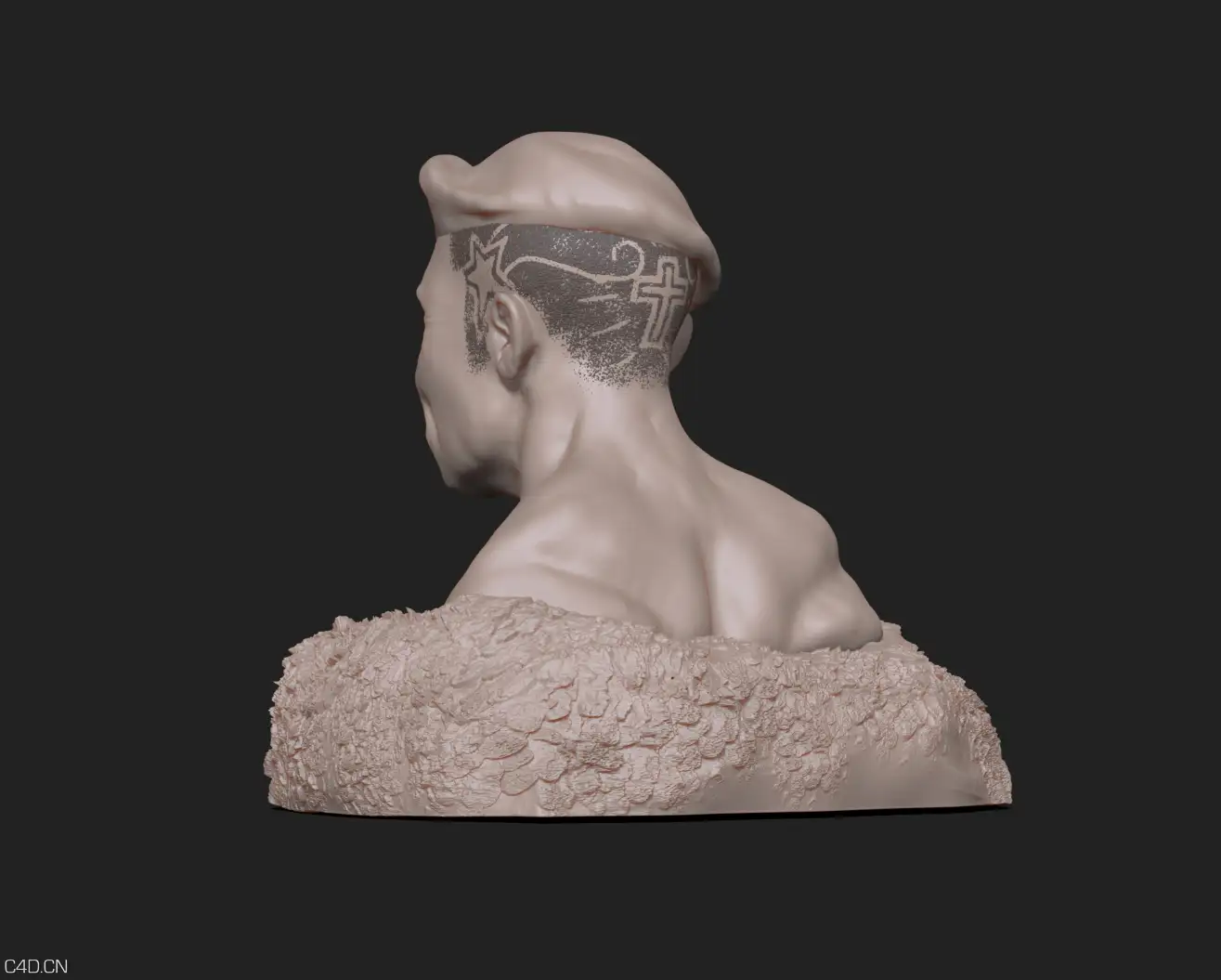 国外人物头像Zb雕刻作品 Green Beret (Zbrush wip) - C4D之家 - Beret_bust_002.jpg