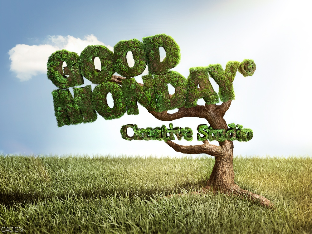 绿色植物字体海报设计 The Good Monday Tree
