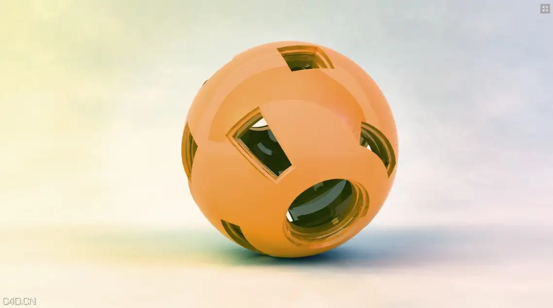 C4D创建一个镂空的球体教程 Cinema 4d-Shell effect simulation (RUS)
