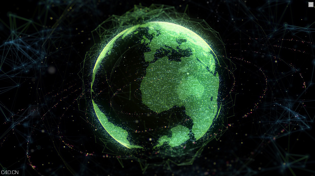 绿色粒子地球