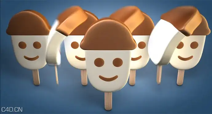 C4D公仔雪糕制作视频教程（含工程）Doll ice cream - C4D之家 - gongzaixuegaovc4.jpg