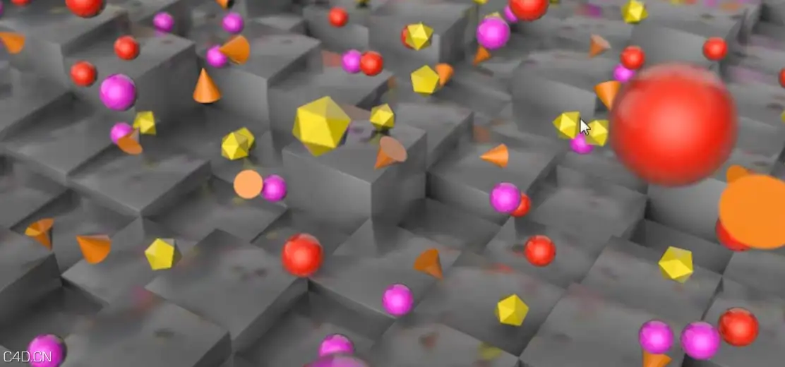 C4D制作抽象动画场景视频教程（含工程文件）