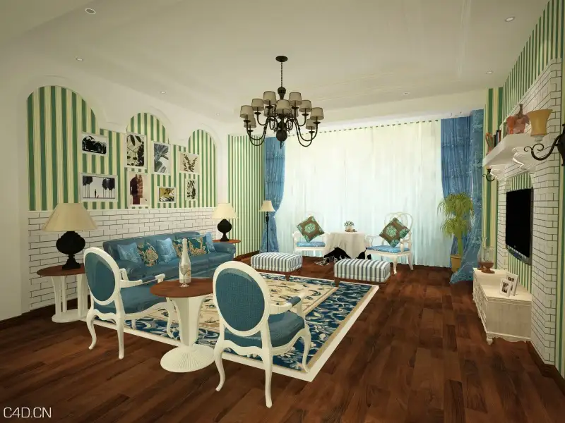 一个地中海的客厅（VRAY FOR C4D - C4D之家 - dzh0001.jpg