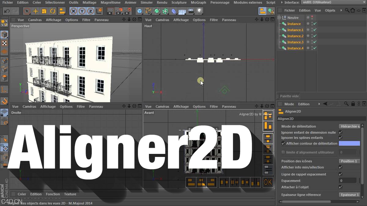C4D对齐插件Aligner2D（R13-R15）