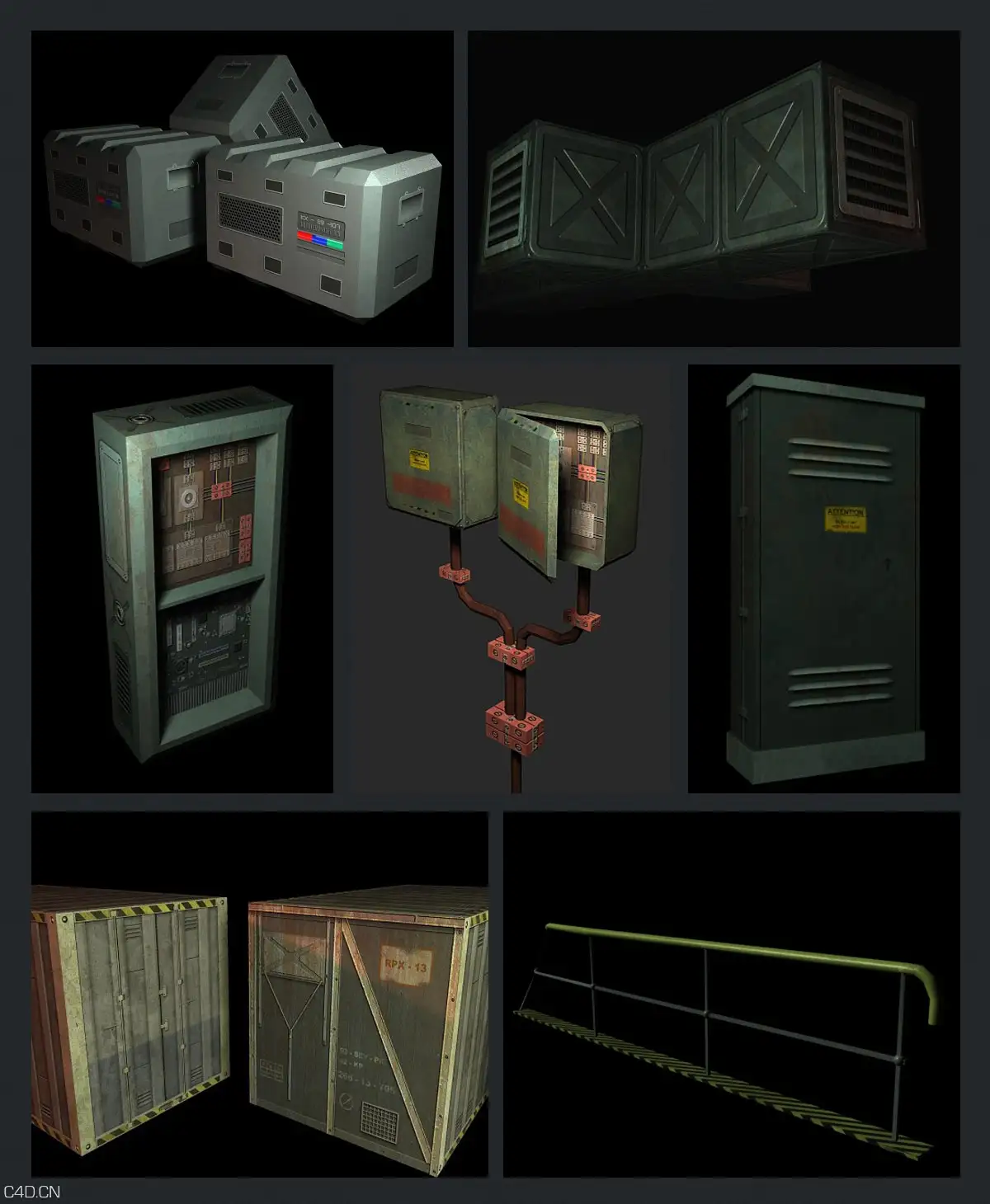 科幻工业场景模型 Dexsoft - Industrial Sci-Fi Model Pack - C4D之家 - 2.jpg