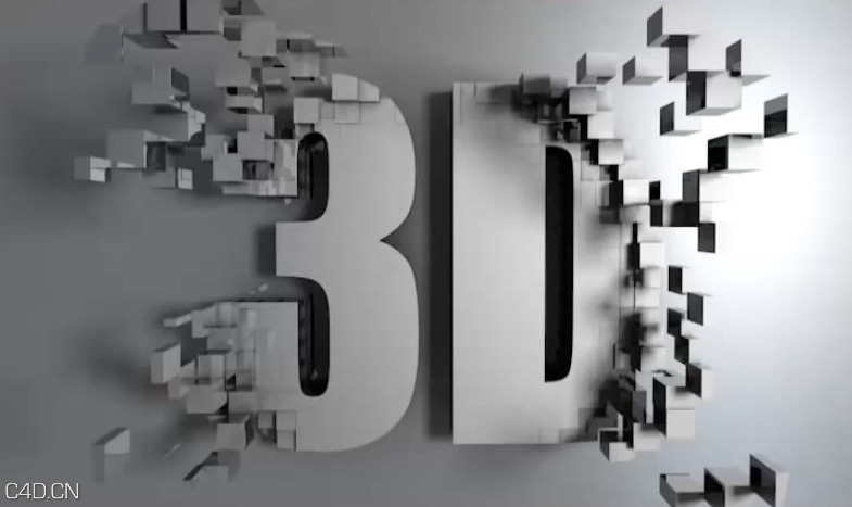 C4D破碎立体3D字效果制作教程 Cinema 4D Tutorial How To Animate a 3D Text