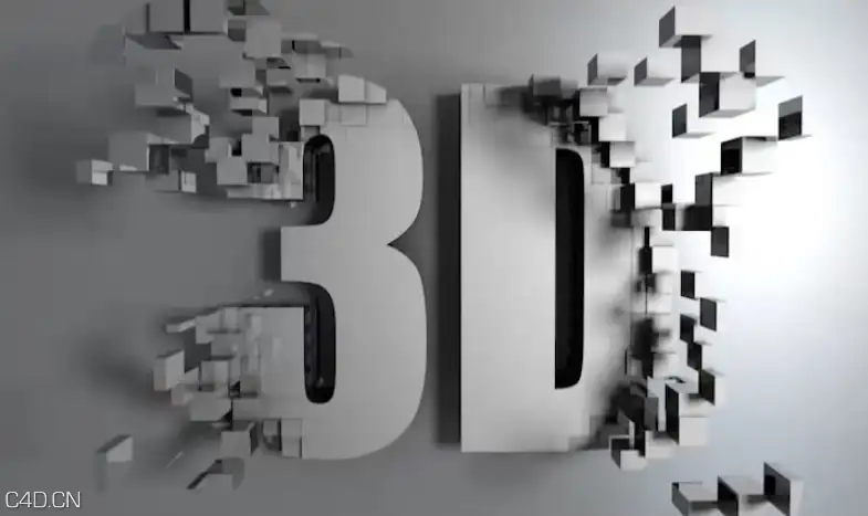 C4D破碎立体3D字效果制作教程 Cinema 4D Tutorial How To Animate a 3D Text