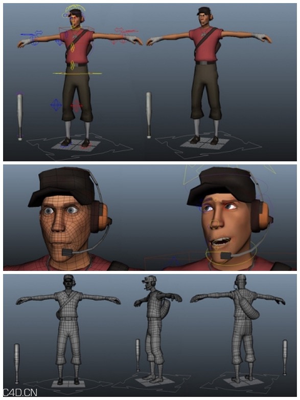 时尚棒球先生MAYA绑定人物